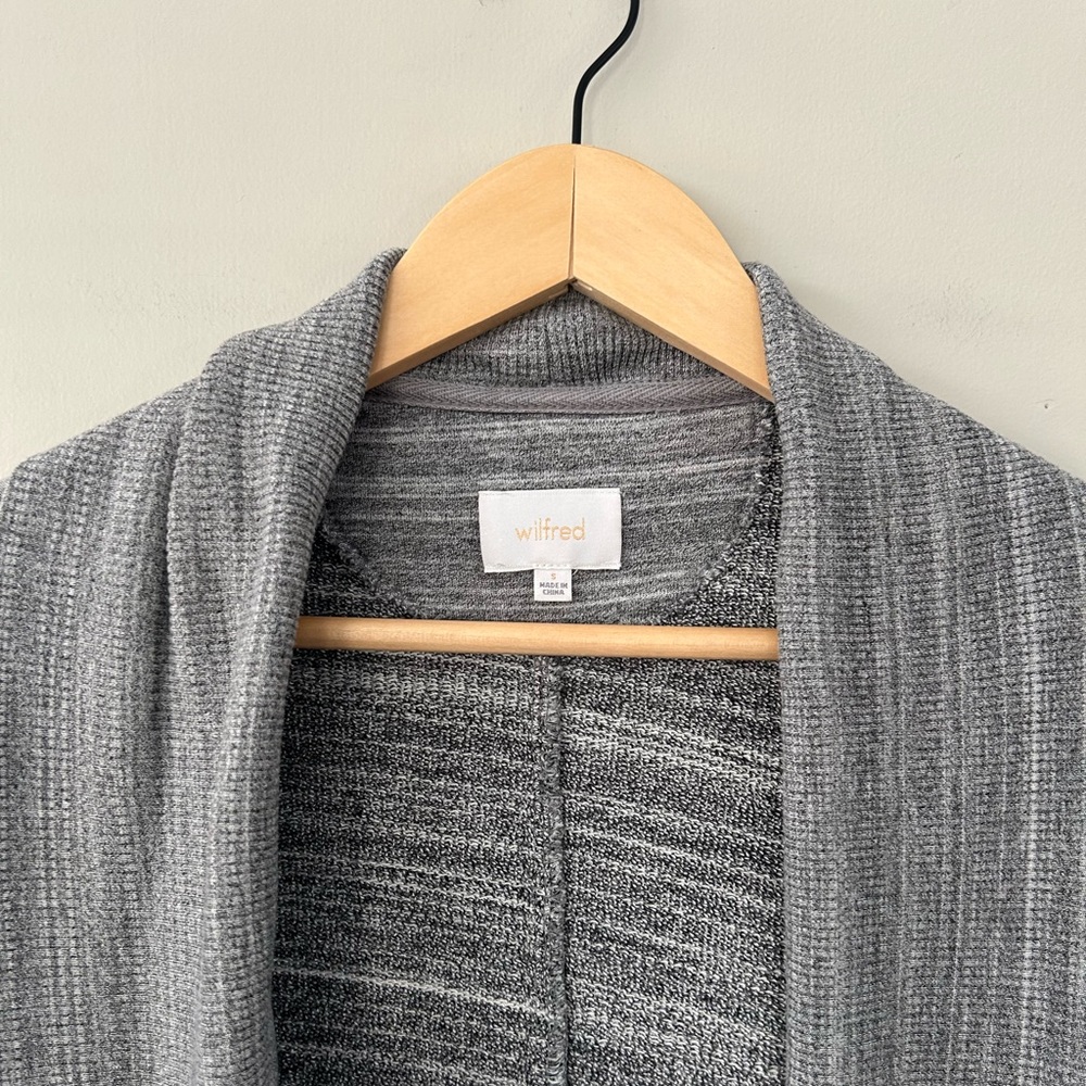 Wilfred Light Heather Grey Diderot Cocoon Open Front Casual Cardigan - Picture 5 of 5
